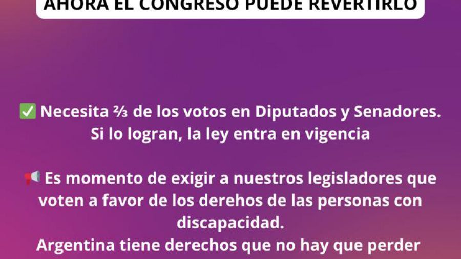 Discapacidad en Emergencia: No al Veto